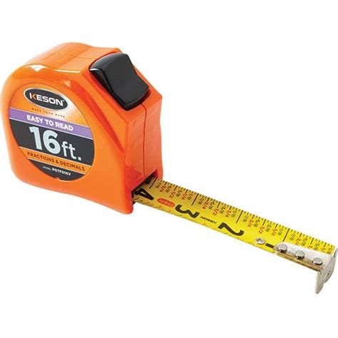 Keson Tape Measure 16 Long 1 Width Yellow Blade MSC Direct