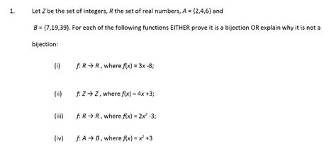 Solved 1 Let Z Be The Set Of Integers R The Set Of Real