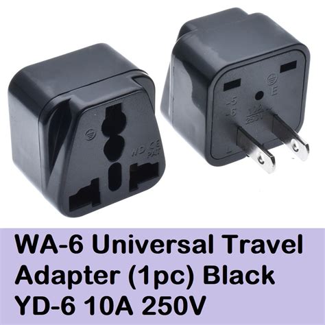 Universal Travel Adapter 1pc Black 10a 250v Adaptor Plug Socket Ac Converter Same As Omni