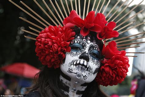 Revellers Parade As Dapper Skeletons Through Mexico City Ahead Of Next Weeks Day Of The Dead