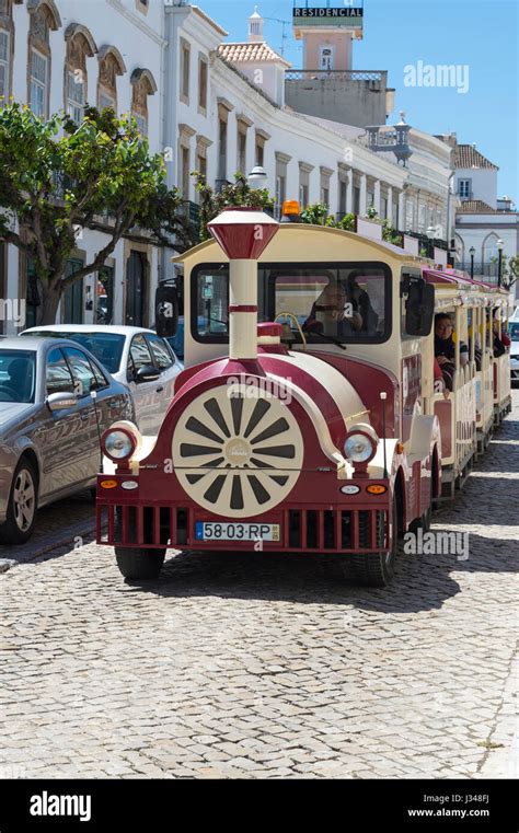 Sightseeing Train On The Streets Of The Old Town Tavira Algarve