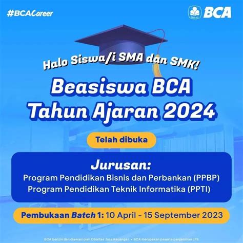 Beasiswa BCA Tahun Ajaran 2024 AtmaGo