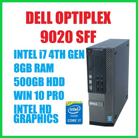 Dell Optiplex 9020 Small Form Factor Intel I7 4th Gen8gb Ramwindows 10 Prointel Hd Graphics