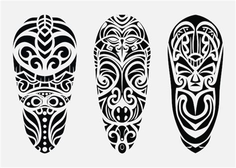 Premium Vector Hand Drawn Set Of Tattoo Sketch Maori Style For Leg Or Shoulder