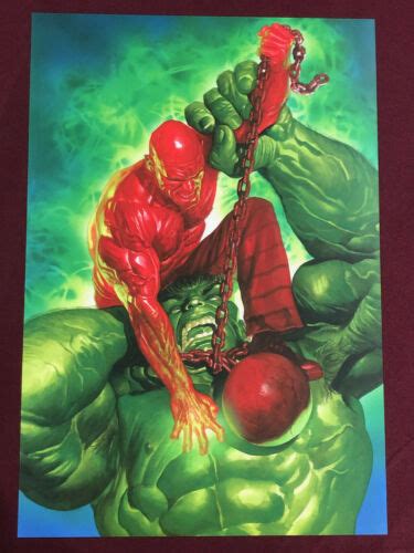 Incredible Hulk Vs Absorbing Man 11x16 Shipped Flat Alex Ross Poster Ebay