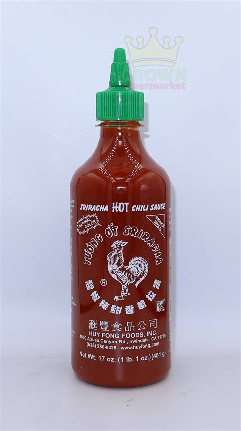 Huy Fong Foods Sriracha Hot Chili Sauce 481g Crown Supermarket