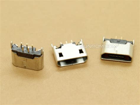 Micro Usb Connector B Female 5 Pin Through Hole Vertical Mounting [5489] Sunrom Electronics