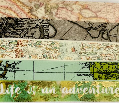 Old World Map Maps Travel Collage Washi Tape SAMPLE | Etsy