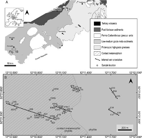 (A) Geological overview map of the Erzgebirge (modified after ...