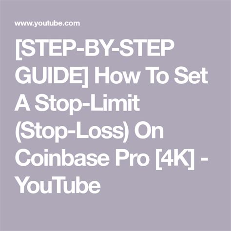 STEP BY STEP GUIDE How To Set A Stop Limit Stop Loss On Coinbase