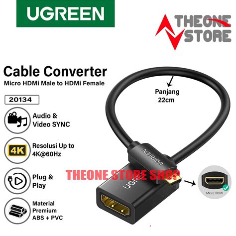 Jual Ugreen Adapter Converter Micro Hdmi Male To Hdmi Female 1080p