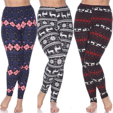 White Mark Womens Pack Of 3 Plus Size Casual Leggings