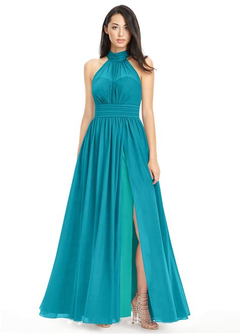 Doramei Womens Chiffon Off The Shoulder Halter Neck Prom Bridesmaid Special Occasion Dress