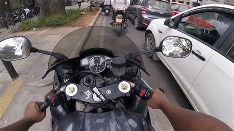 Riding Yamaha R1 in India's Traffic + REACTIONS - YouTube