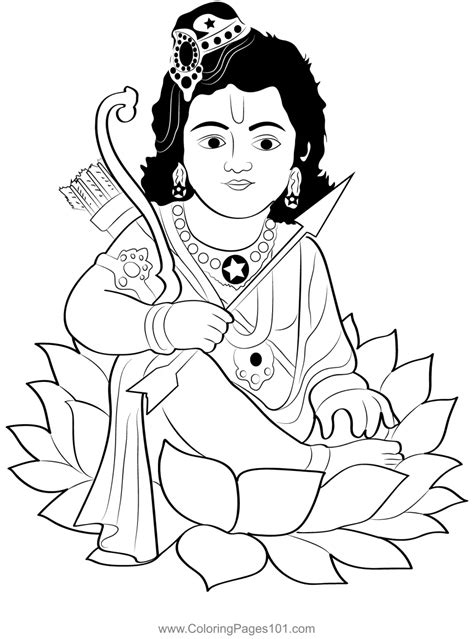 Ram Coloring Page for Kids - Free Rama Navami Printable Coloring Pages ...