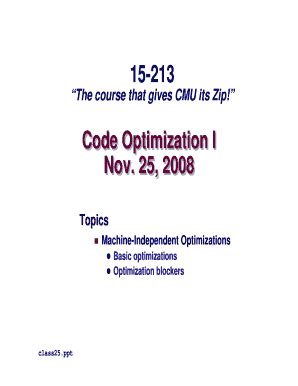 Fillable Online Cs Cmu Code Optimization Cs Cmu Fax Email Print