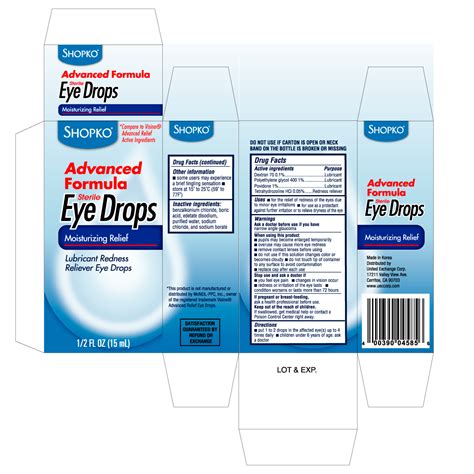 Dailymed Shopko Advanced Formula Eye Drops Dextran 70 Solution