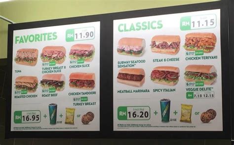 Subway Menu Singapore Updated January