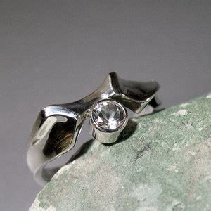 White Topaz Engagement Ring, or Everyday Ring, Sterling Silver - Etsy