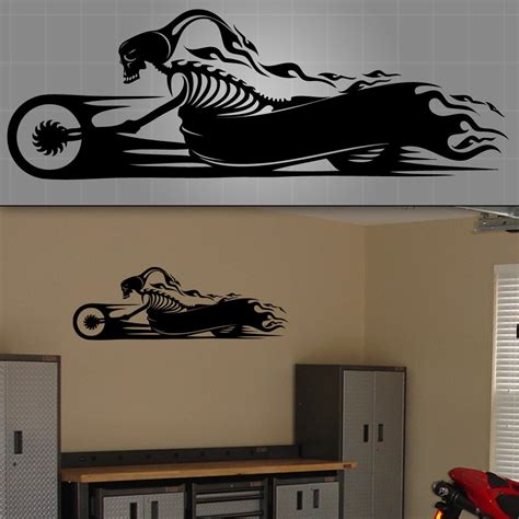 Motorcycle Wall Decal, Racing Wall Sticker, Trailer Racing Decal - 48" x 16"