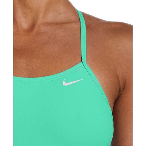 Nike Swim Hydrastrong Lace Up Tie Back One Piece Swimsuit Green