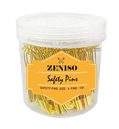 Zeniso® Standard Safety Pins For Girls And Women Set Of 100 Golden