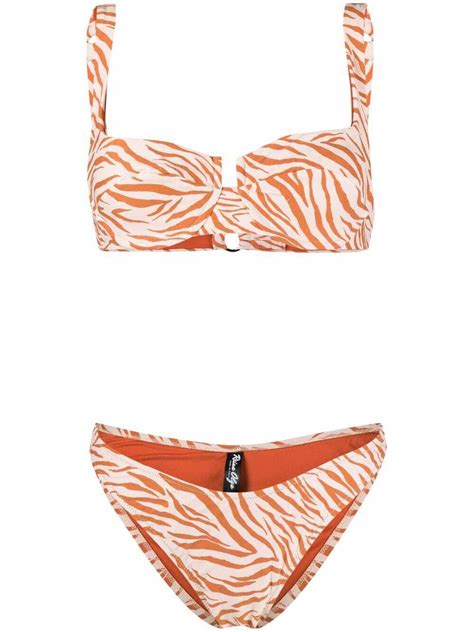 REINA OLGA Zebra Print Bikini Set Editorialist