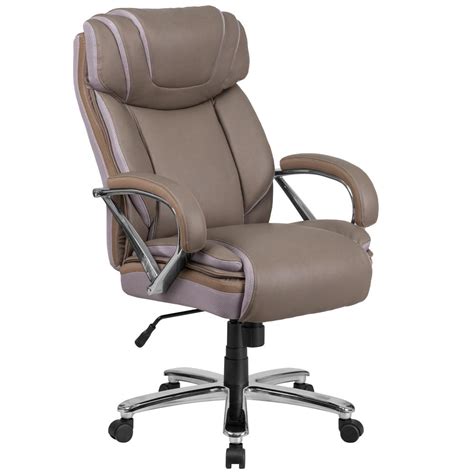 Big And Tall 500 Lb Rated Taupe Leathersoft Executive Swivel Ergonomic