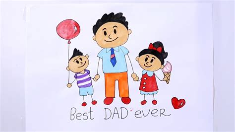 Best Dad Ever Drawing For Fathers Day Happy Fathers Day Drawing Youtube