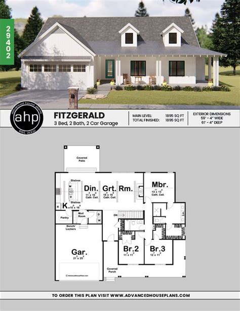 Modern Farmhouse One Story House Plans - This modern farmhouse has a ...