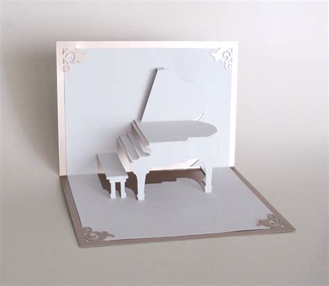 Grand Piano D Pop Up Card Origamic Architecture Home Etsy Canada