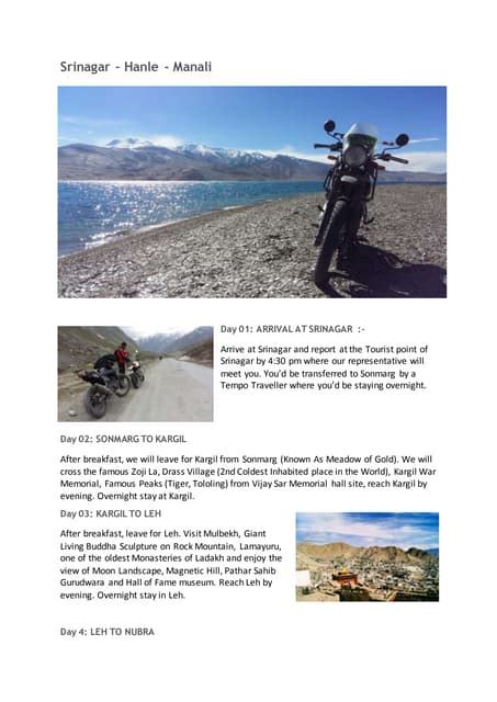 Itinerary For Ladakh Trip:03 | PDF | Free Download