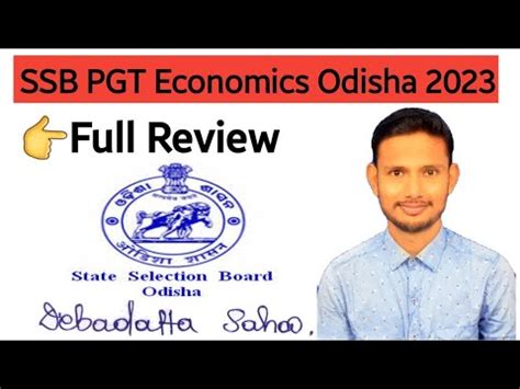 Full Review Of Ssb Pgt Economics Odisha In Odia Youtube