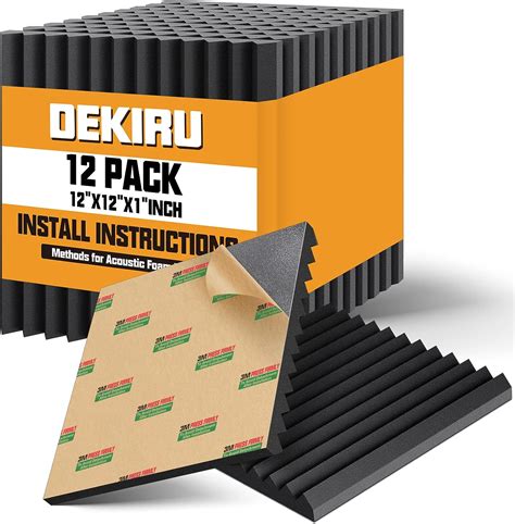 Amazon DEKIRU 12 Pack Fast Expand Sound Proof Foam Panels 1 X 12