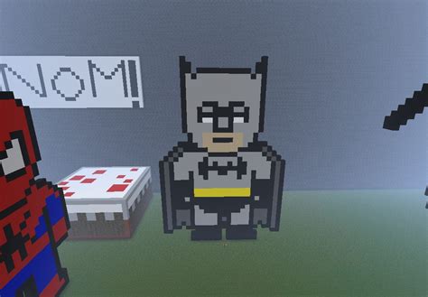 Batman Pixel Art Minecraft Batman Black Wool Obsidian Grey Wool Stone