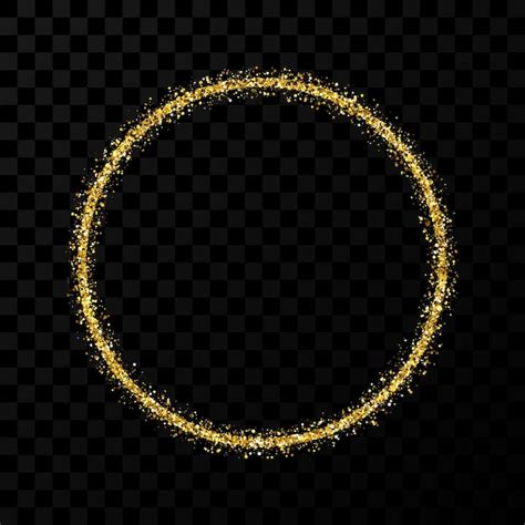 Premium Vector Gold Glitter Frame Circle Frame With Shiny Sparkles