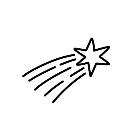 Doodle shooting star isolated on white background. Vector hand-drawn ...