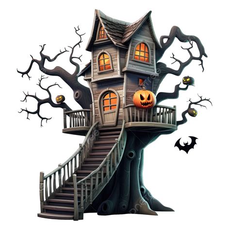 D Halloween Tree House Spooky House Halloween House Creepy House