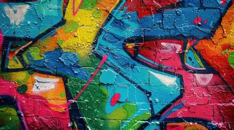 Premium Photo Walls With Abstract Colorful Graffiti Paintings