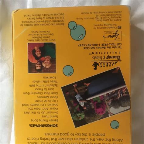 Barney Friends Collection Best Manners Vhs Video Tape Vtg Songs Paper