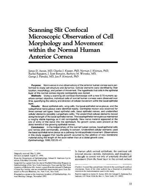 PDF Scanning Slit Confocal Microscopic Observation Of Cell Morphology