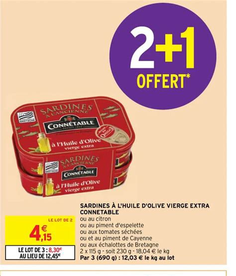 Promo SARDINES À L HUILE D OLIVE VIERGE EXTRA CONNETABLE chez