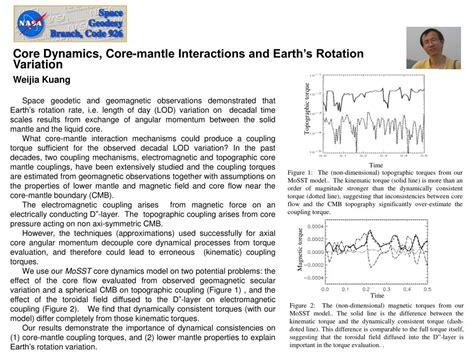 PPT - Core Dynamics, Core-mantle Interactions and Earth’s Rotation Variation Weijia Kuang ...