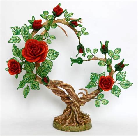 Бисерное дерево: мастер-класс | Beaded flowers, French beaded flowers ...