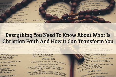 christian faith     transform  life