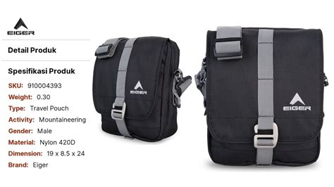 TAS EIGER SELEMPANG DESCENT 3 0 BLACK 4L 910004393 BASIC SHOULDER