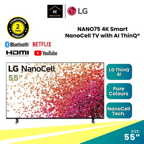 𝐃𝐄𝐋𝐈𝐕𝐄𝐑𝐘 𝐁𝐘 𝐂𝐎𝐔𝐑𝐈𝐄𝐑 LG 55 inch NANO75 4K Smart NanoCell TV with AI