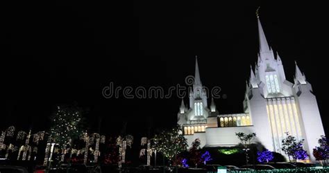 Christmas Lights Nativity San Diego LDS Mormon Temple Night 4K Stock ...