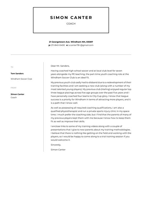 Coaching Cover Letter Examples And Expert Tips ·