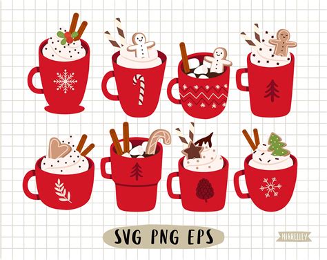 Hot Cocoa Svg Christmas Clip Art Hot Chocolate Svg Merry Etsy